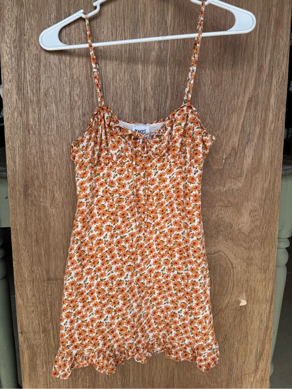 Princess Polly Cream and Orange Floral Mini Sundress